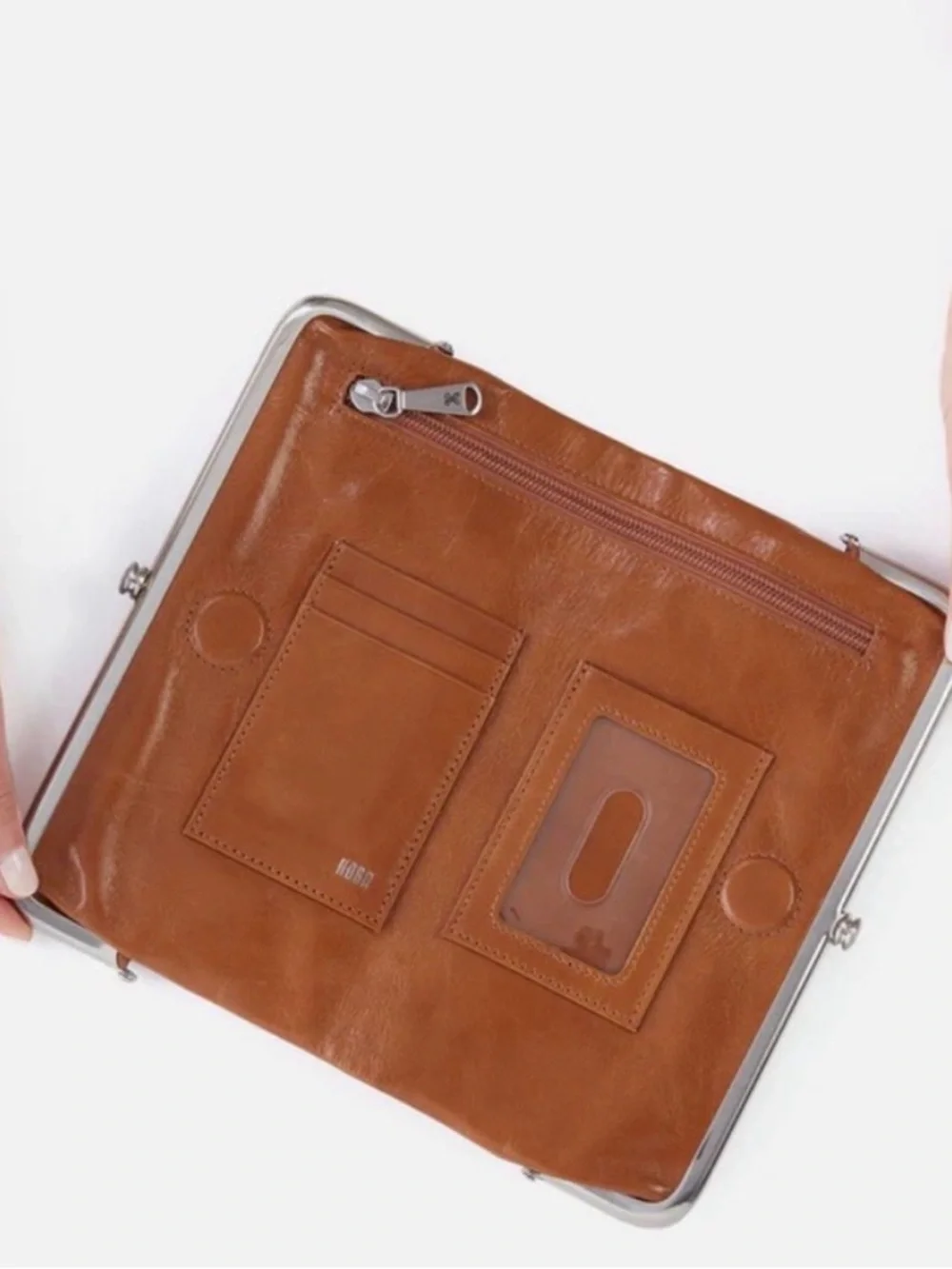 Hobo Lauren Leather Clutch Tan Brown Wallet